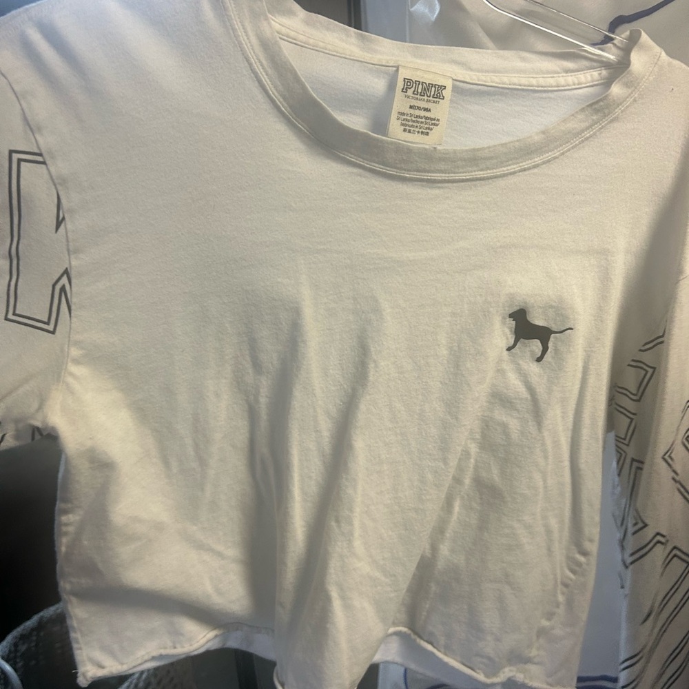 PINK Victoria's Secret White Short Sleeve Tee
